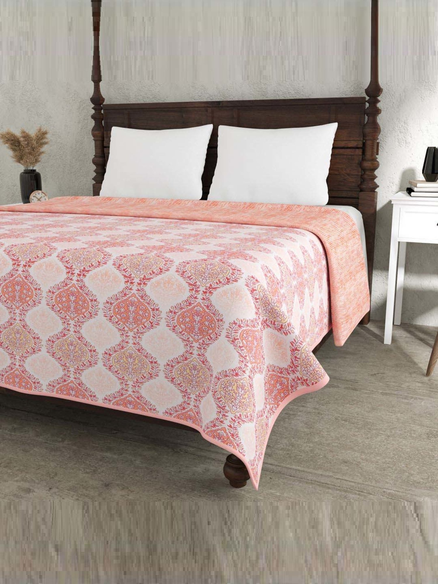 JaipurFabric Carrot Mulmul Cotton 150 GSM Reversible Ac Dohar