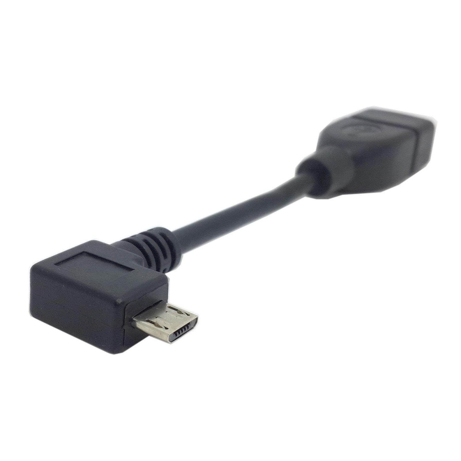 2pcs 1set 90 D Left & Right Angled type Micro USB Host Cable OTG fo Phone Tablet