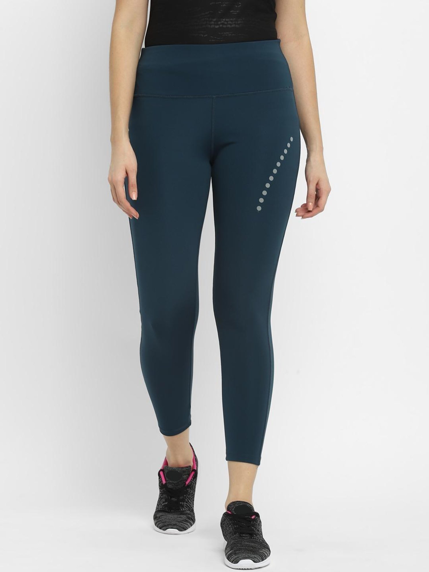 Yuuki Teal Graphic Print Tights