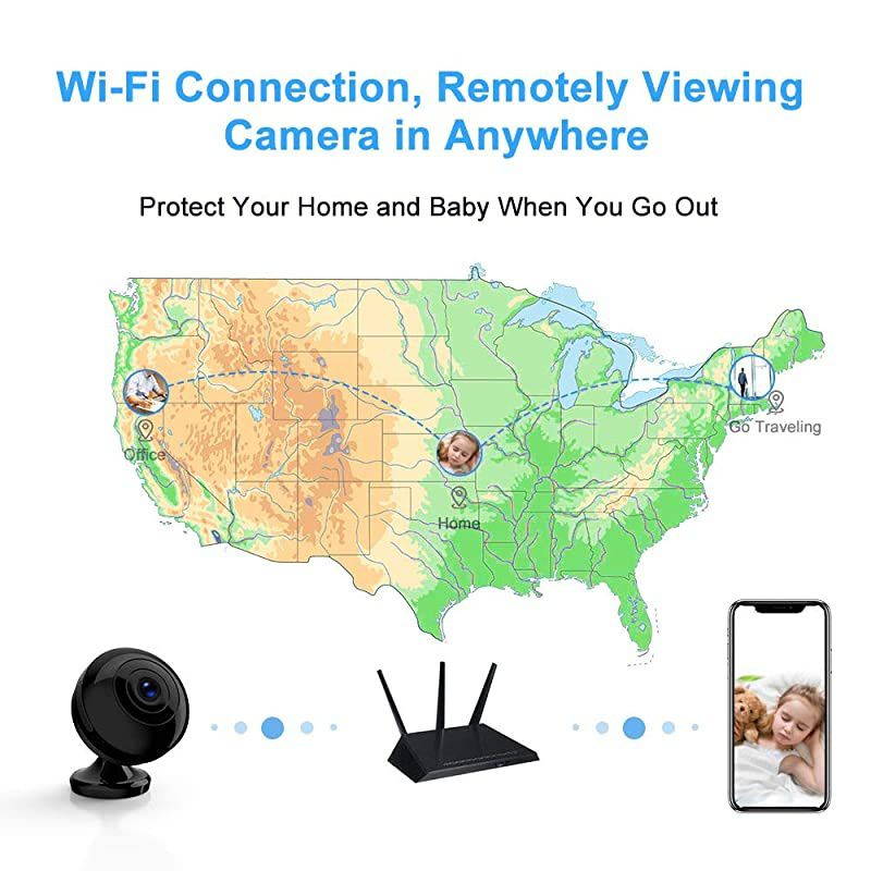 Mini Hidden-Camera WiFi-Spy Camera Wireless 1080P,  Small Spy Cam Nanny Cam with Audio and Video Recording Micro Surveillance Camera for Live Stream/Night Vision/Motion Activated with Phone APP