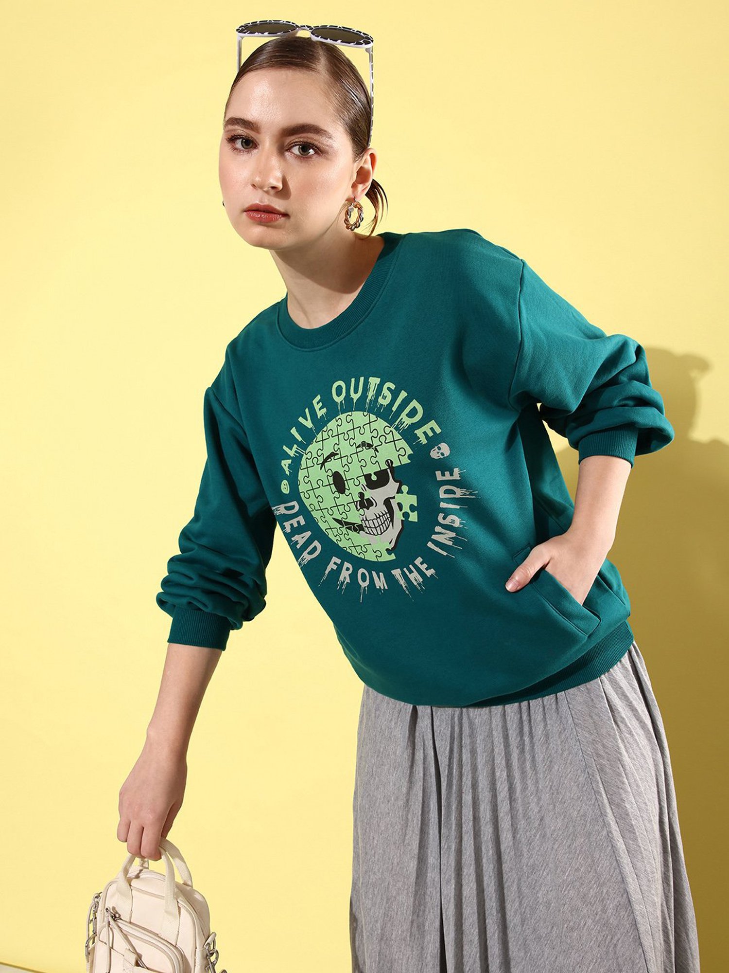 Belle Fille Yellow Patchwork Sweatshirt