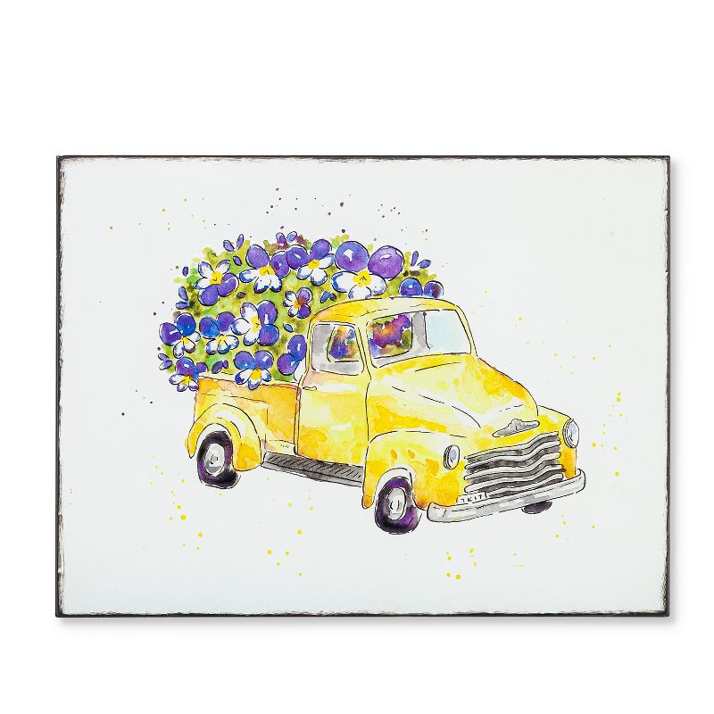 Lone Elm Studios Set of 3 Assorted Metal Embossed Truck Wall D'ecor