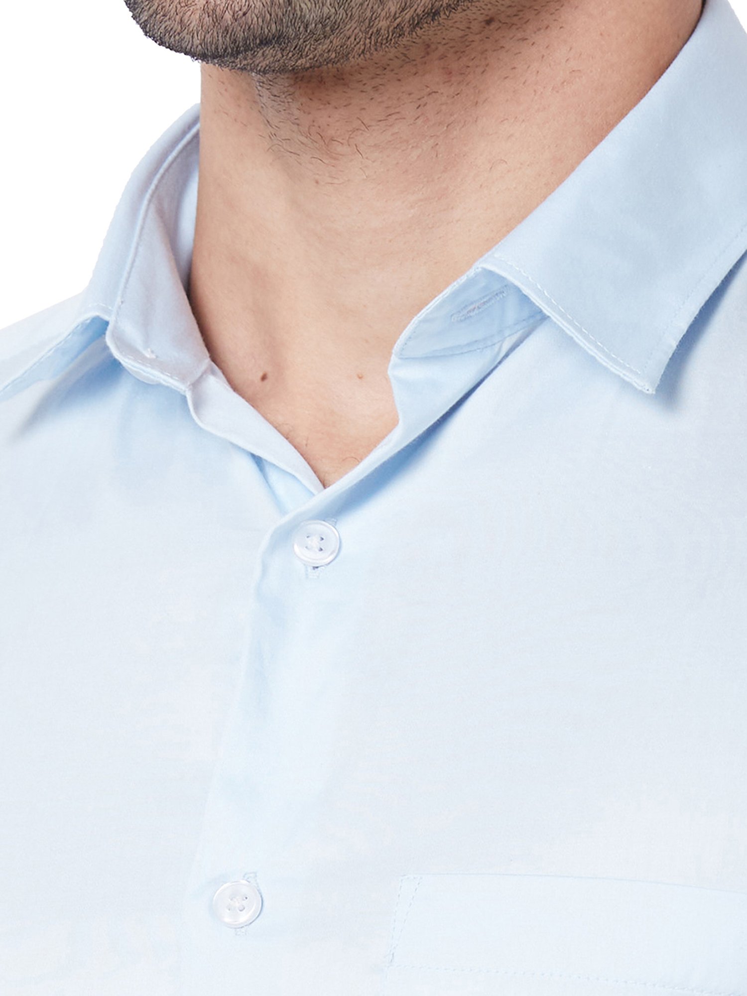 Kenneth Cole Light Blue Slim Fit Cotton Shirt