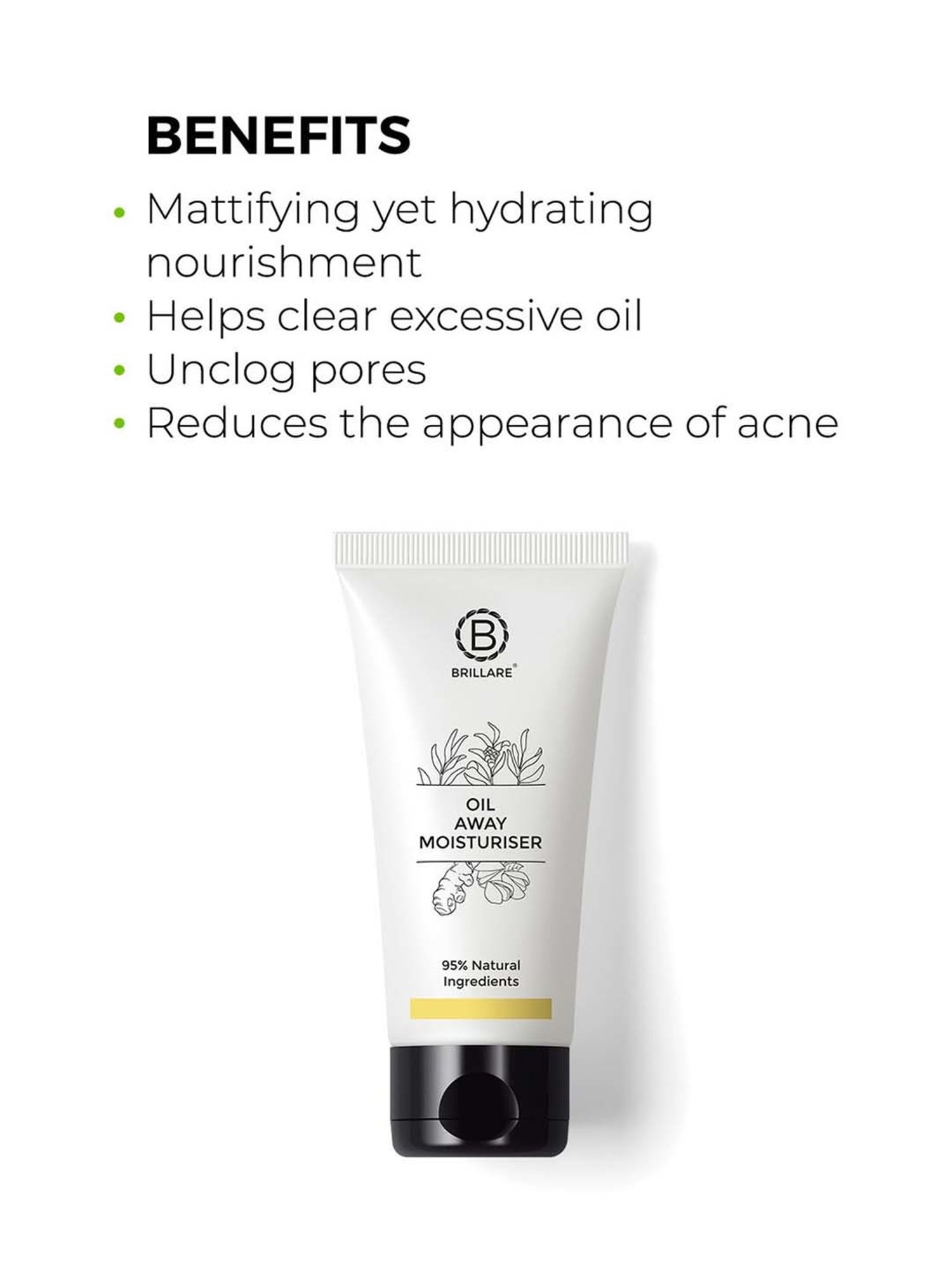 Brillare Oil Away Moisturiser for Oily & Acne Prone Skin - 50 ml