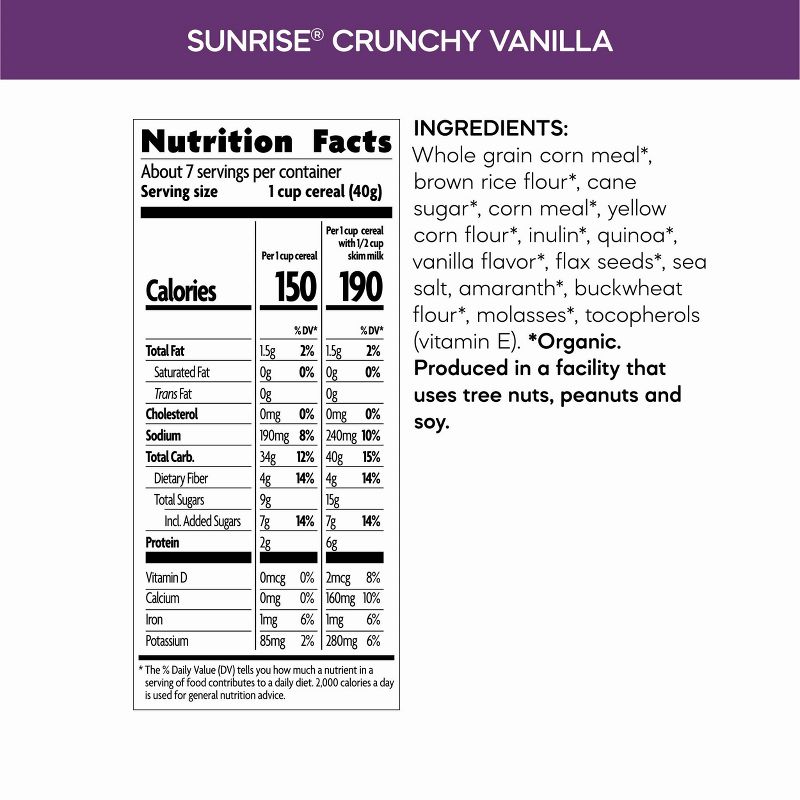 Nature's Path Gluten Free Crunchy Vanilla Breakfast Cereal - 10.6oz