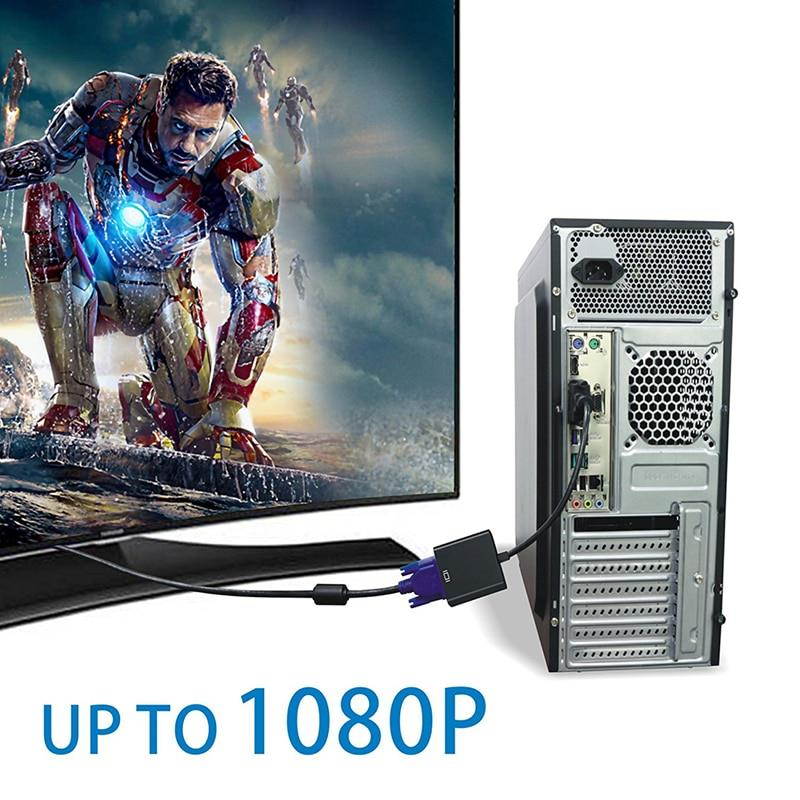 YUNCLOUD DVI D 24+1 25 Pin Male to VGA Female Adapter Full HD 1080P Video Dvi-d a VGA Active Cable Converter for TV PS3 PS4 PC