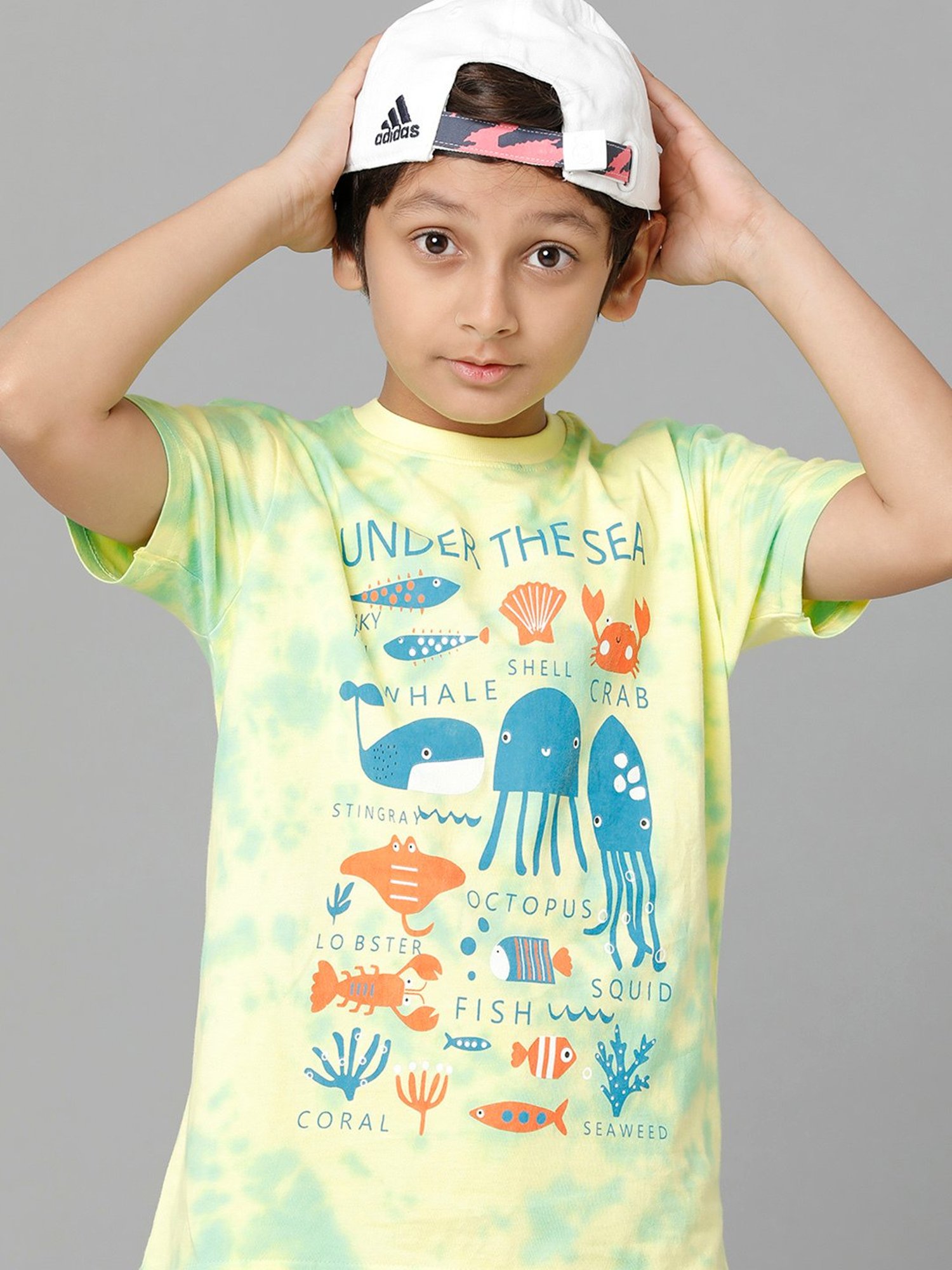 Under Fourteen Only Kids Yellow Printed T-Shirt