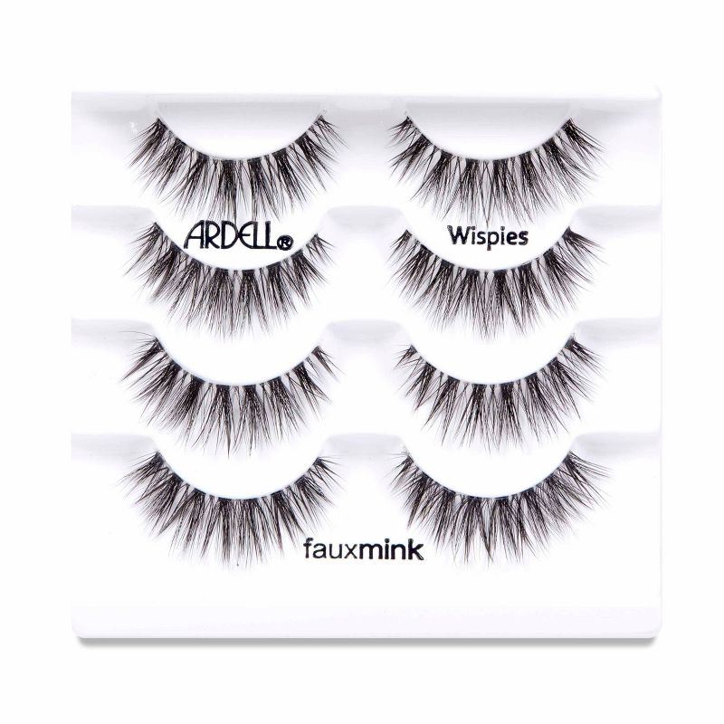 Ardell Faux Mink Wispies False Eyelashes - Black - 4pr