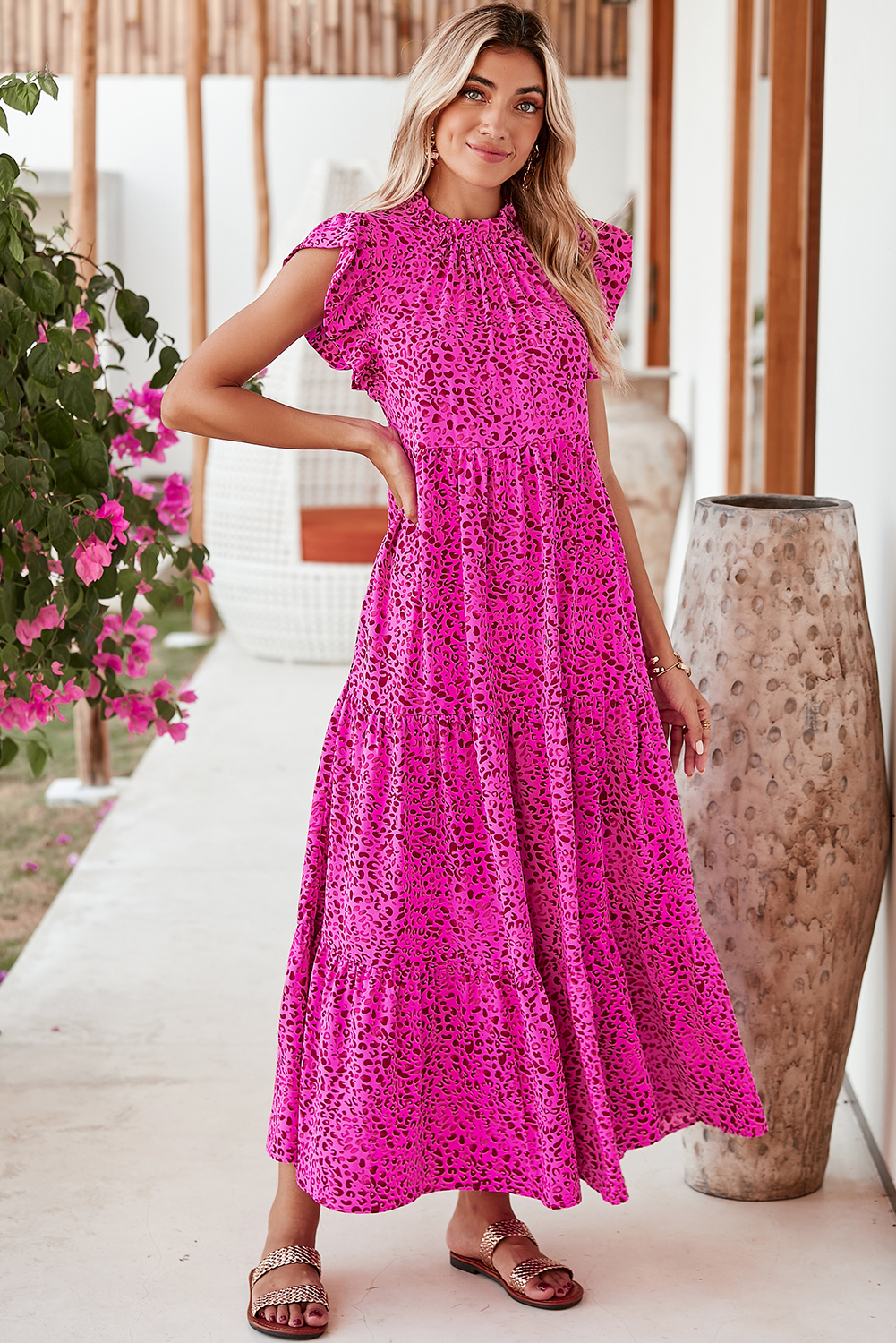 Multicolor Boho Patchwork Print Square Neck Sundress