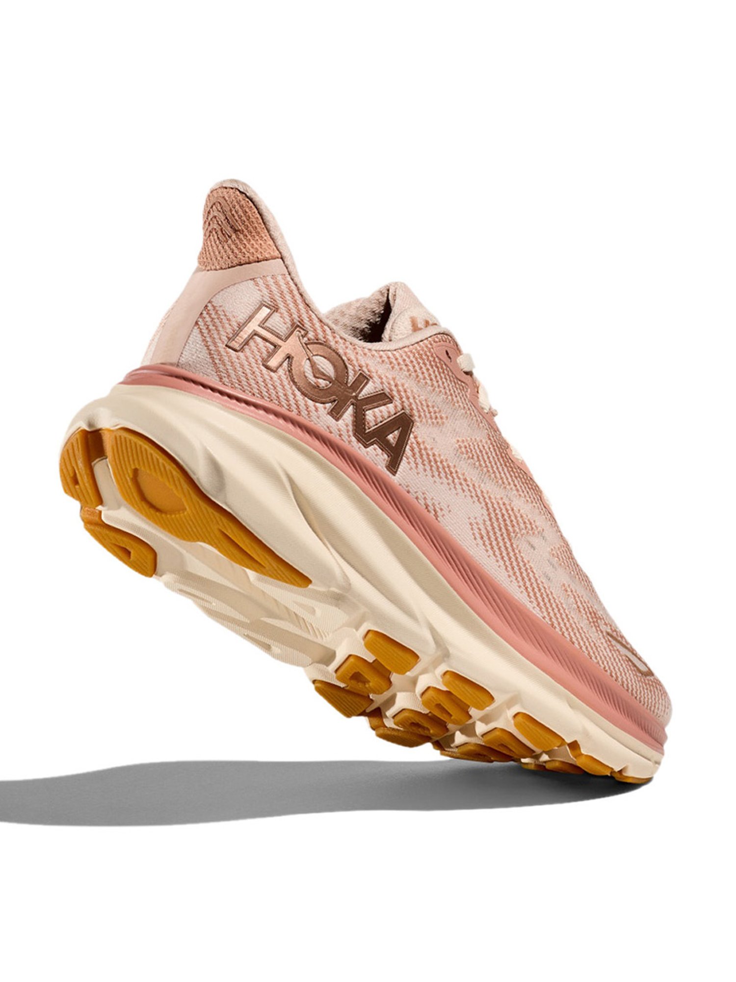 Hoka Women's W CLIFTON 9 Sandstone & Cream Running Shoes