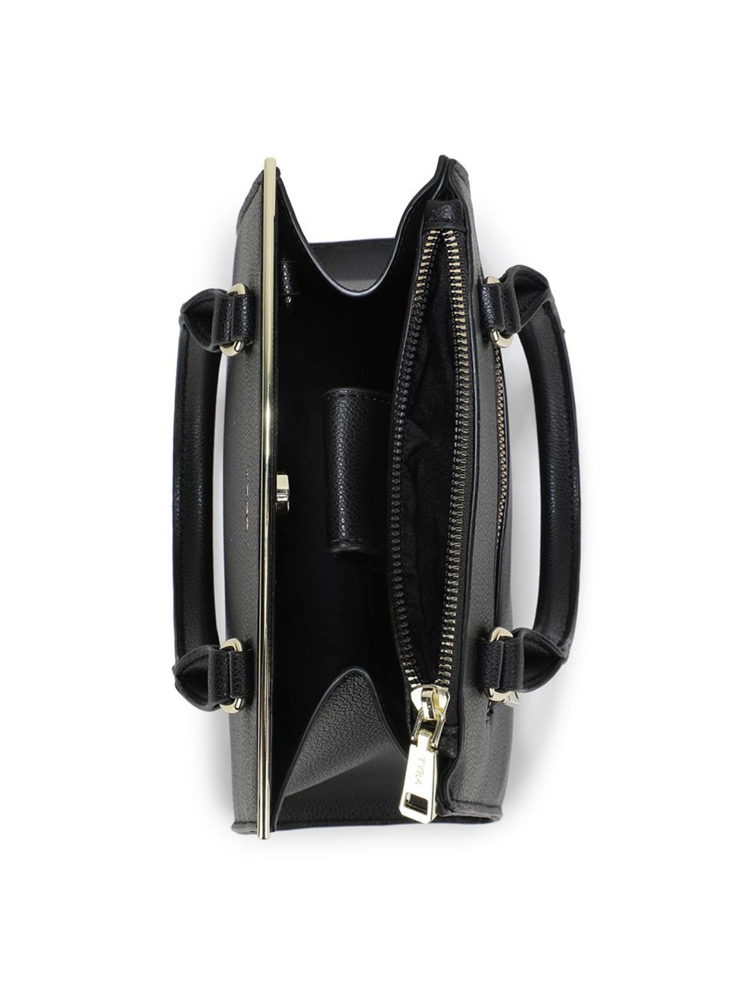 Tyra Calla Black Solid Faux Leather Handbag