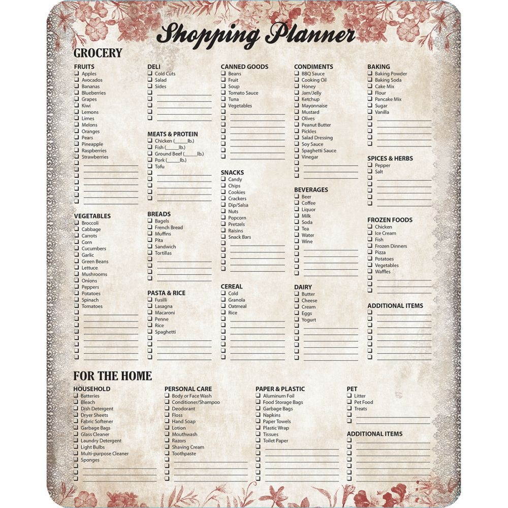 Lang Companies,  Cardinal Rooster Shopping List by Susan Winget