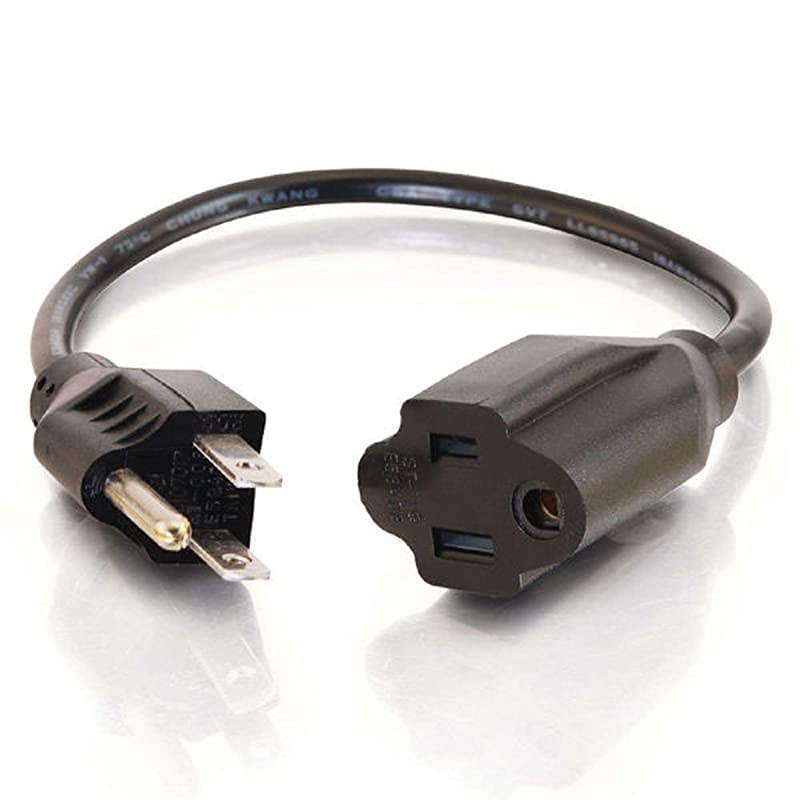 03115 18 AWG Outlet Saver Power Extension Cord NEMA 515P to NEMA 515R TAA Compliant Black 6 Feet 182 Meters