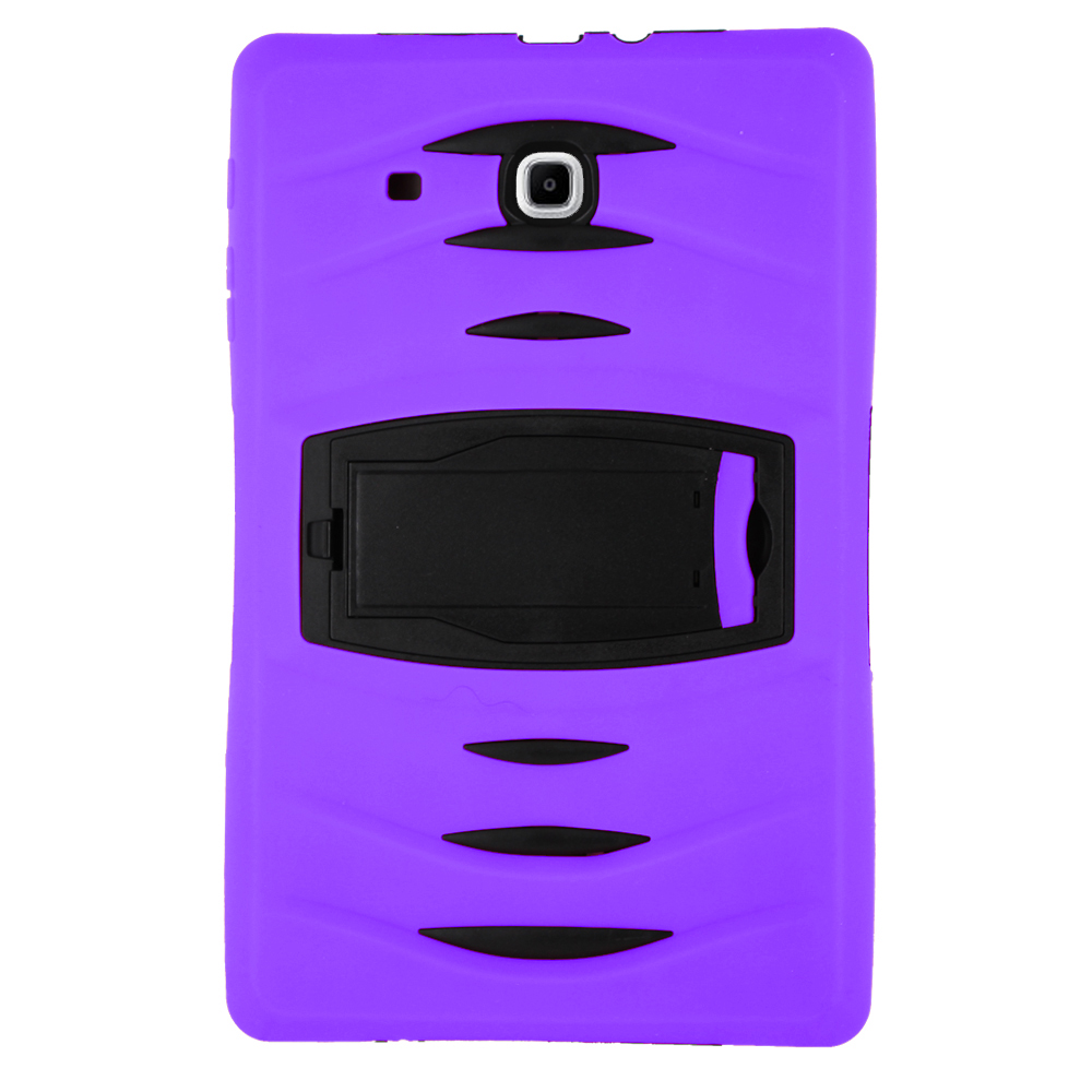 KIQ Heavy Duty Military Armor Case, Tablet Cover, Built-in Kickstand, cut-outs for camera and charging ports For Samsung Galaxy Tab A 8.0 SM-T350 (2015) (Purple)
