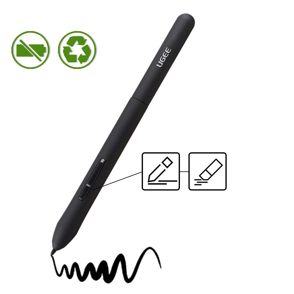 UGEE PN01 Battery-Free Passive Pen Stylus with Case Only for M708 Drawing Tablet
