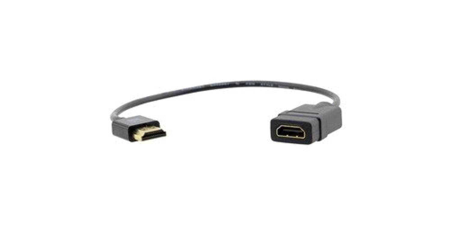 kramer electronics 99-9490001 ultra-slim high-speed hdmi flexible adapter m & f cable with ethernet - 1 ft.