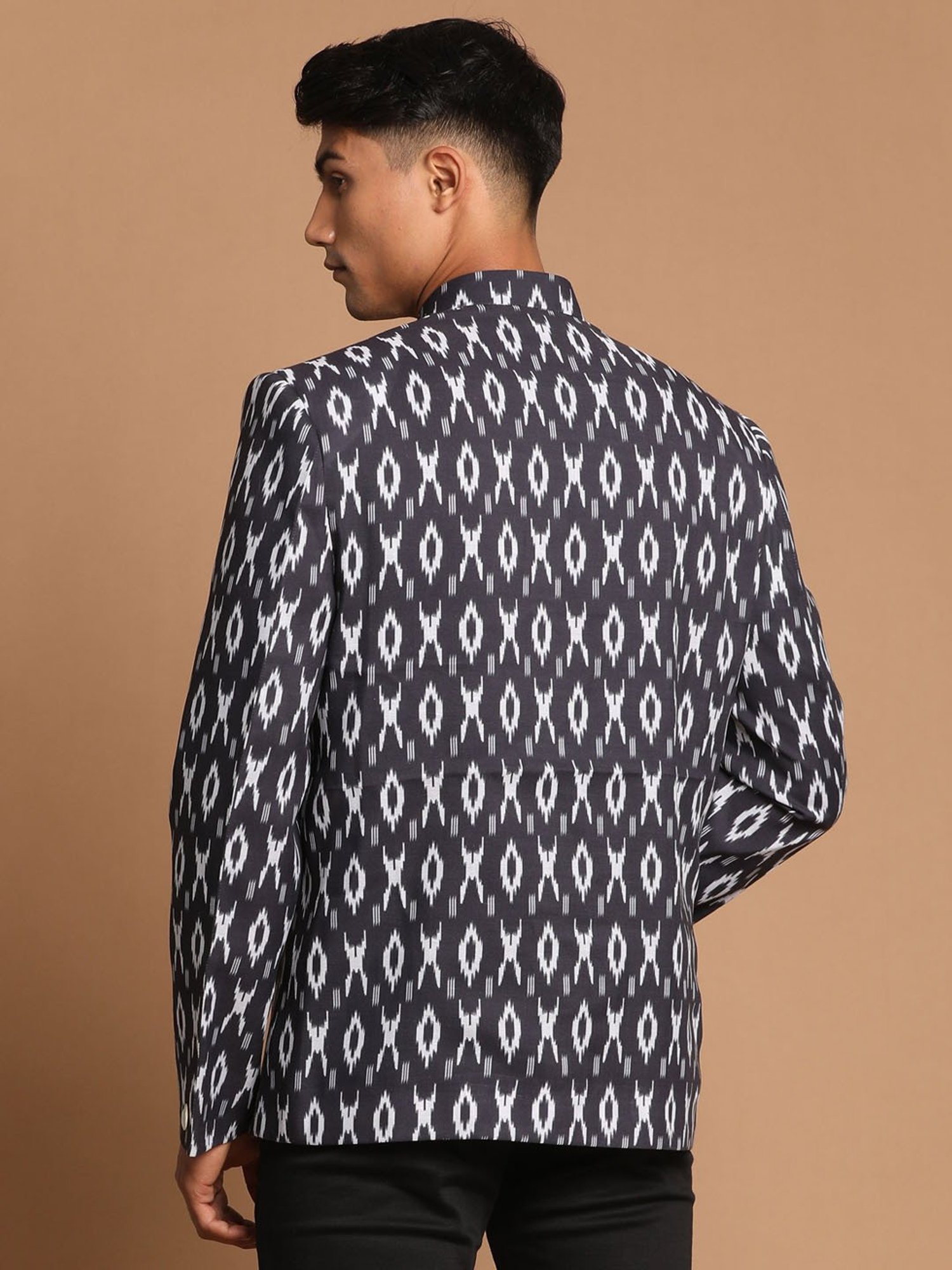 Hangup Cream Regular Fit Ethnic Blazer