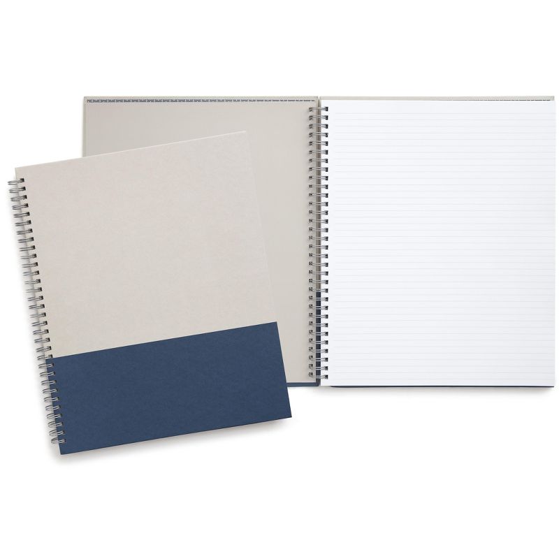 MyOfficeInnovations Large Hard Cover Ruled Notebook, Gray/Blue TR55737 24383520