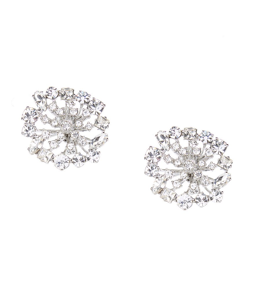 Givenchy Crystal Cluster Button Earrings