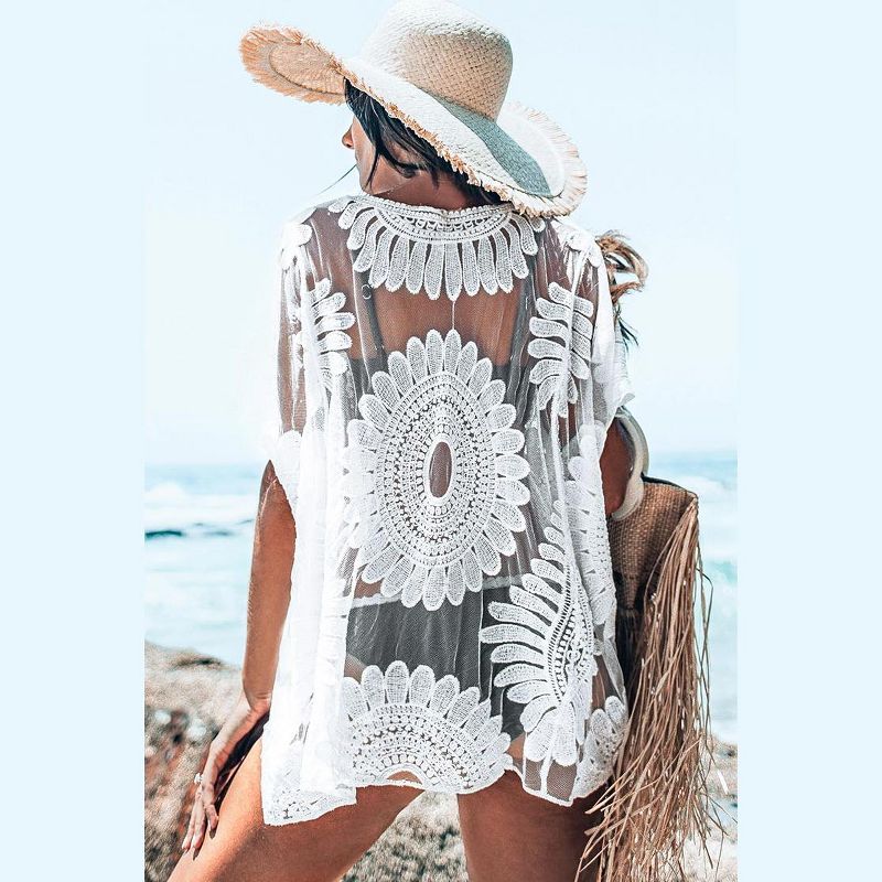 Women's White Sun Floral Cover Up - Cupshe - One Size Fits Most, White