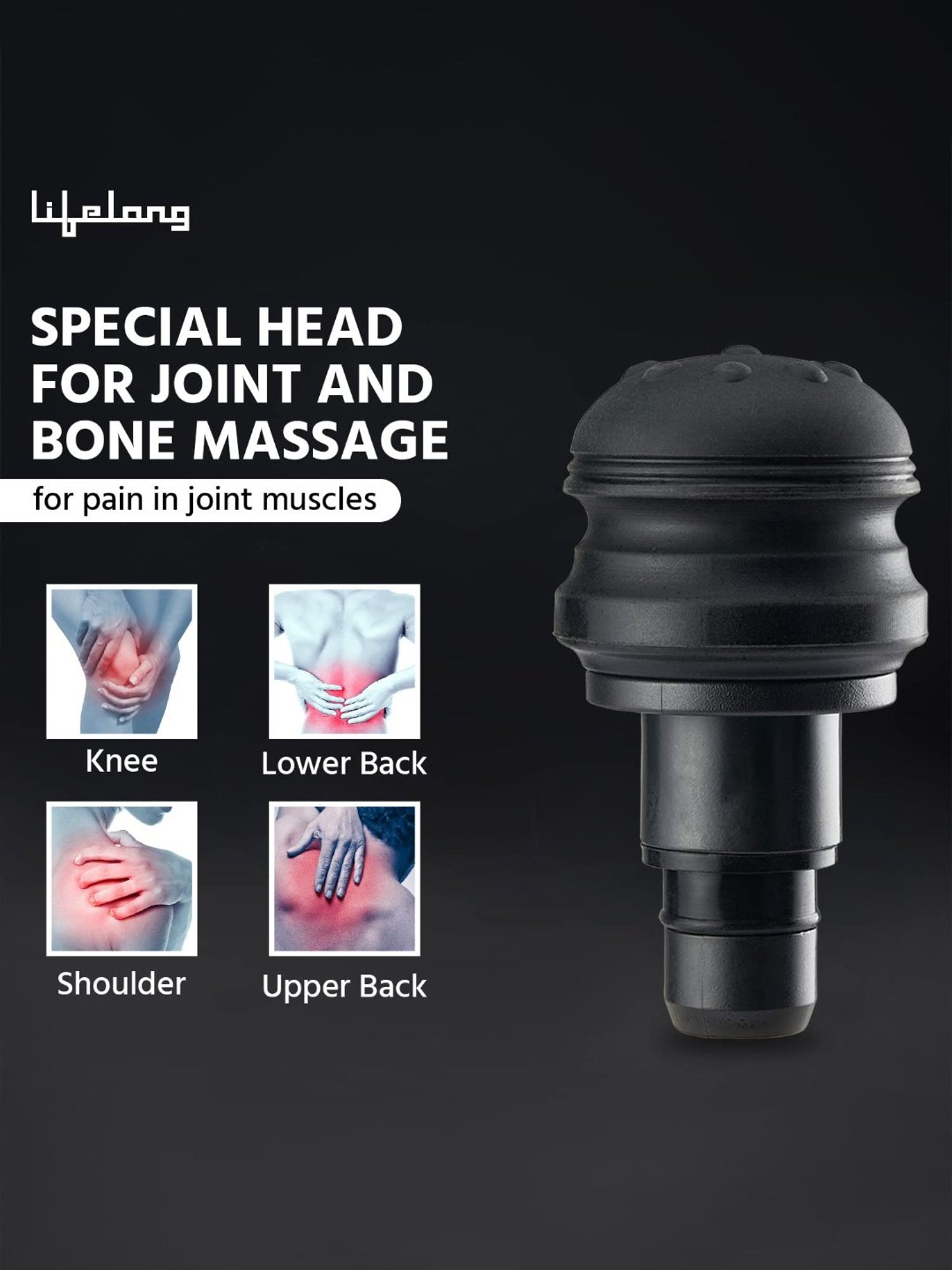 Lifelong LLGM09 Gun Massager Deep Tissue Body Massage Machine for Pain Relief (Black)