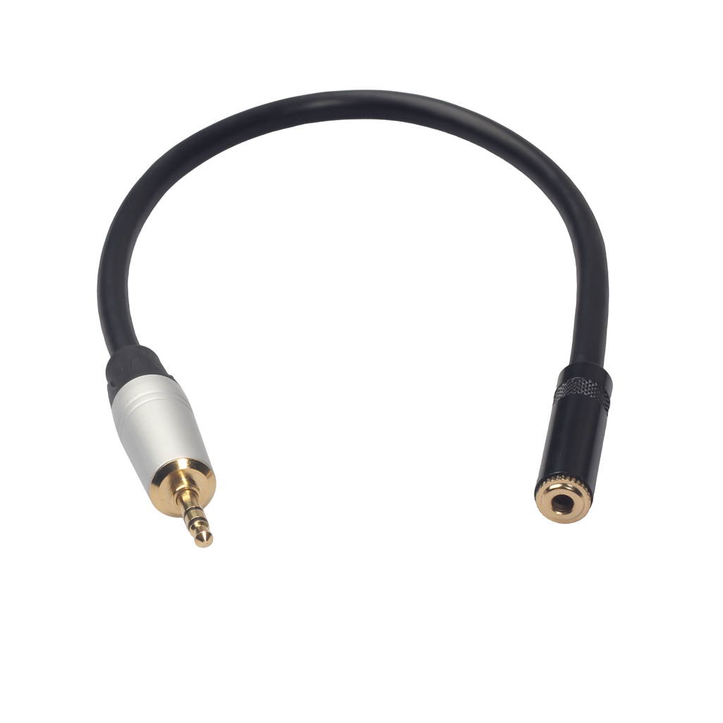 REXLIS 3.5mm Male to Female Audio Cable 0.3m Aluminum Alloy Shell Plug Video Cable for Tablet