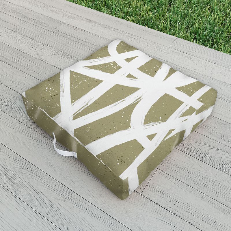 Ninola Design Japandi Minimal Marker Beige Outdoor Floor Cushion - Deny Designs