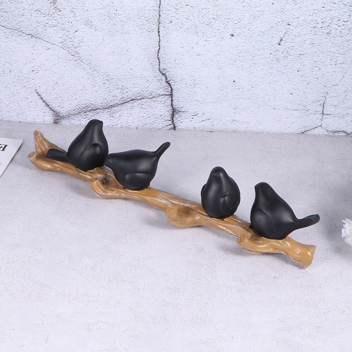 1PC Wall Hook Stereoscopic Bird Design Hook Fashion Clothing Hook Household Hanging Hook for Home Shop (Four Black Bird)