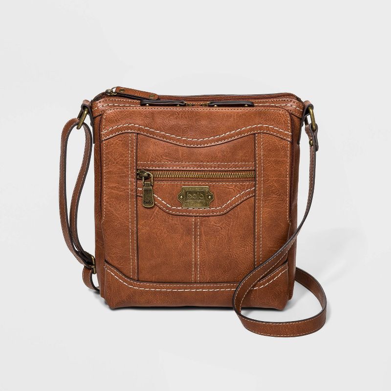 Bolo Zip Closure Organizer Crossbody Bag - Brown