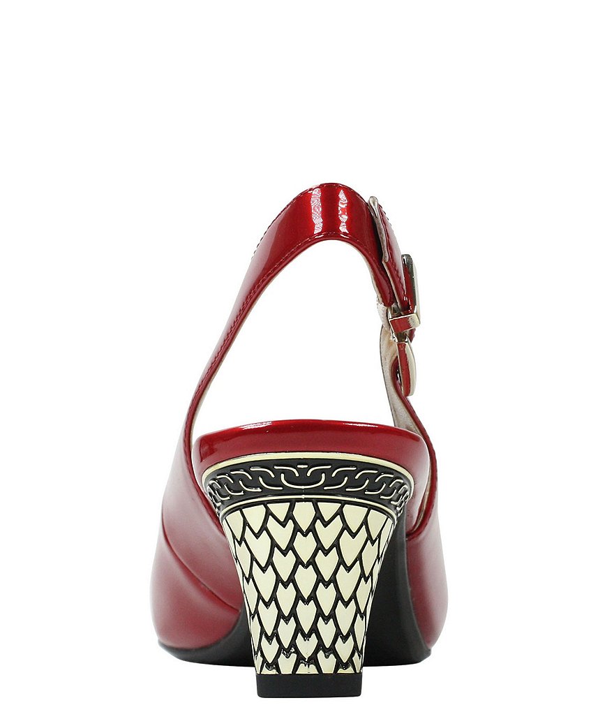 J. Renee Mayetta Slingback Pearlized Patent Dress Metal Heel Pumps
