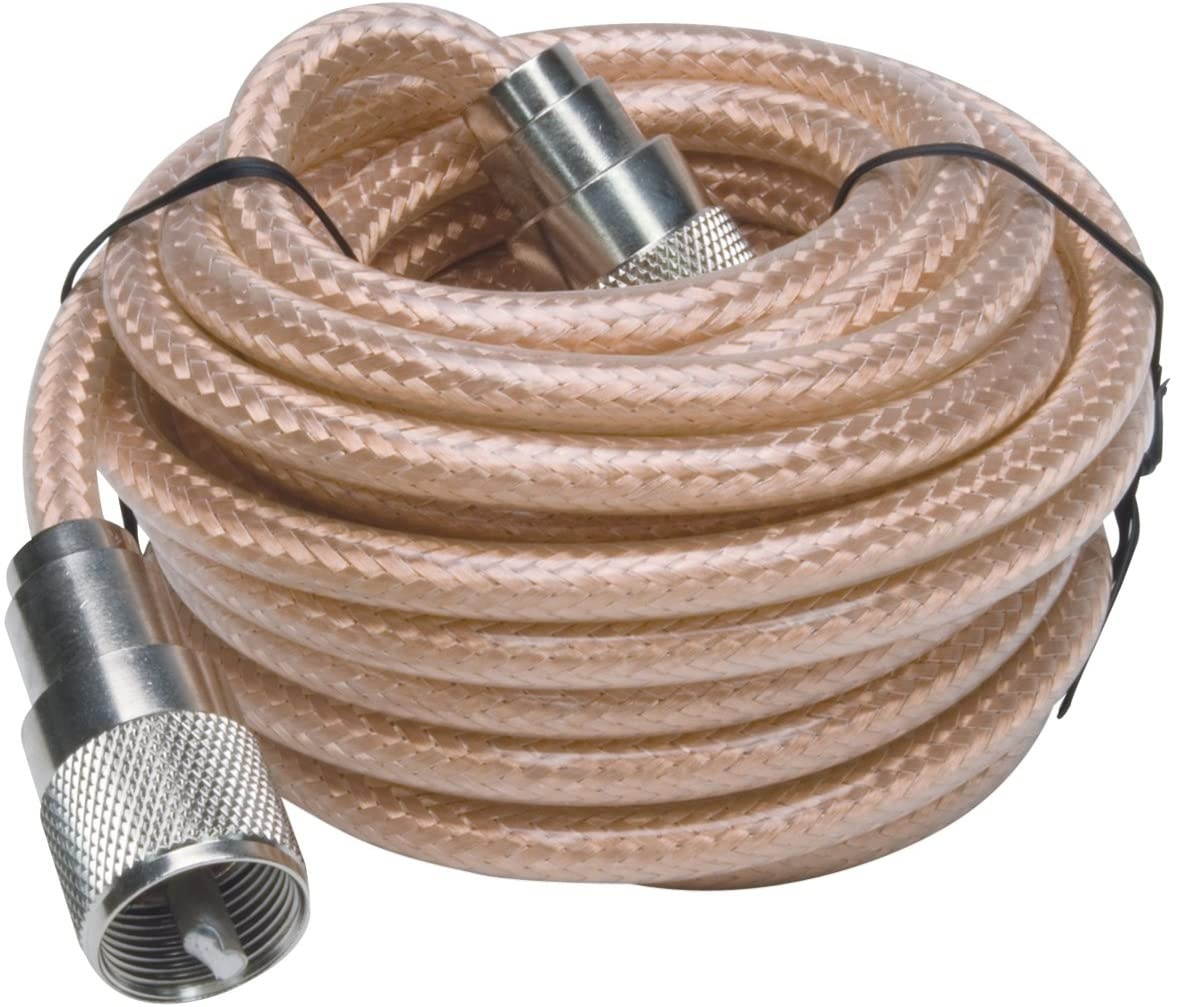 ROADPRO R RP-8X9CL 9     CB ANTENNA MINI-8 COAX CABLE WITH PL-259 CONNECTORS  CLEAR