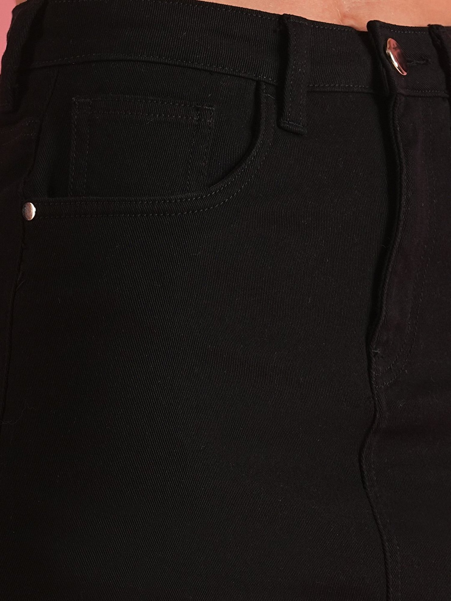 Globus Black Denim Above Knee Skirt