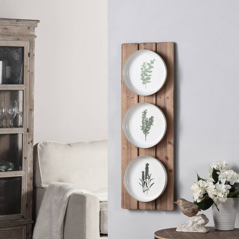 35.43" Herbs Plates Decorative Wall Art - StyleCraft