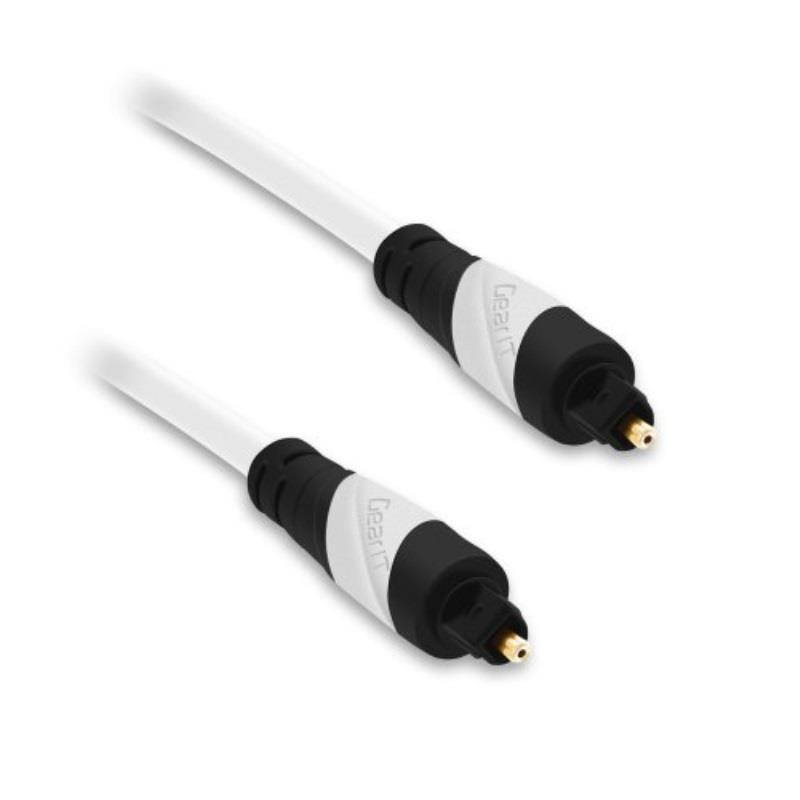 Toslink Digital Optical Audio Cable, GearIT Pro Series TOSLINK Digital Optical Audio Cable 50 Feet for HDTV, PS3, Tivo, Sound Bar, Stereo Receiver and Home Theater System - White