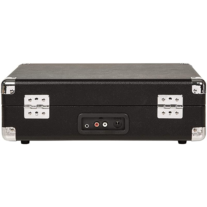 Cruiser Deluxe Vintage 3-Speed Bluetooth Suitcase Turntable, Black