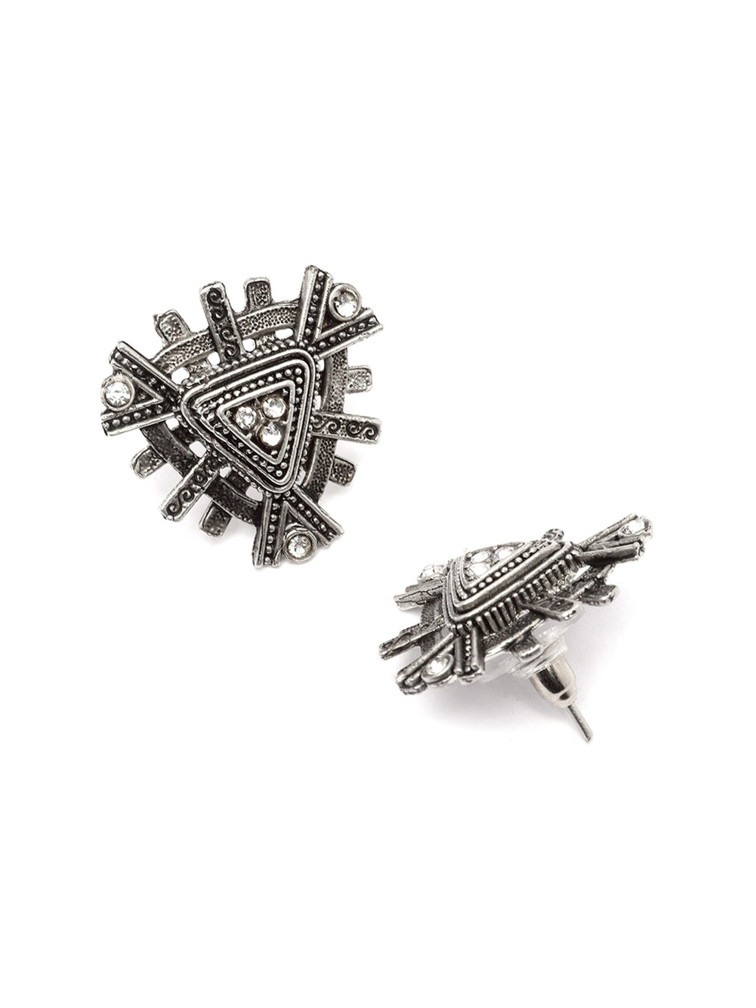 Karatcart Oxidised Silver Stud Earring for Women