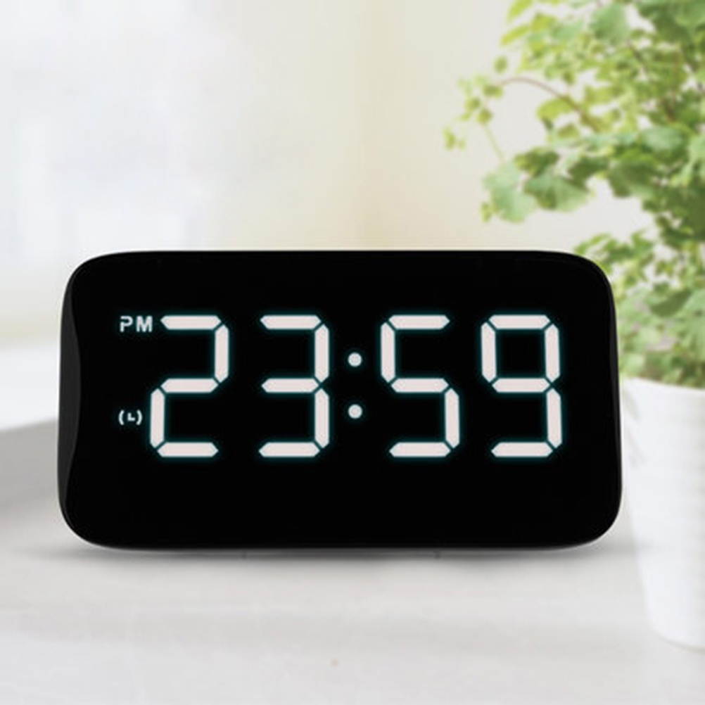 Digital LED Alarm Clock Large LED Display Voice Control Electronic Backlight Desktop Alarm Clock
