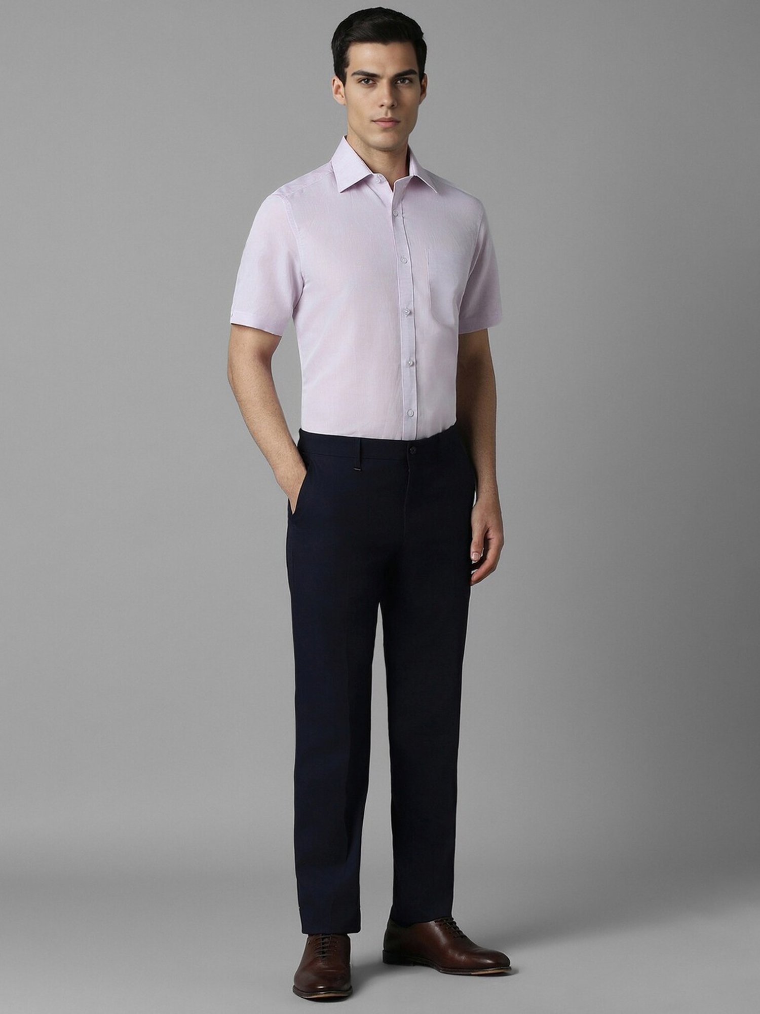 Louis Philippe Purple Regular Fit Shirt