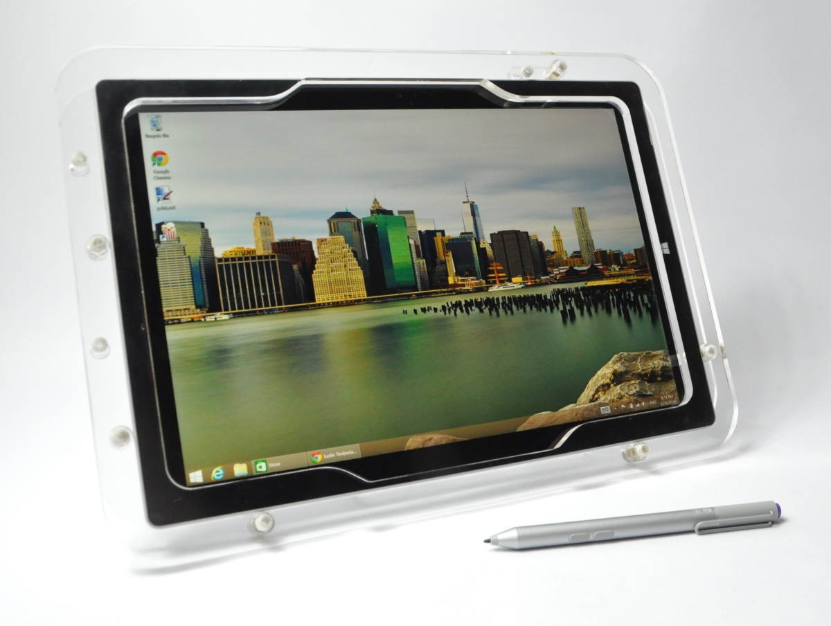 MS Surface Pro 3 Clear Acrylic Desktop Stand for Store Display, Show Display, Kiosk, POS