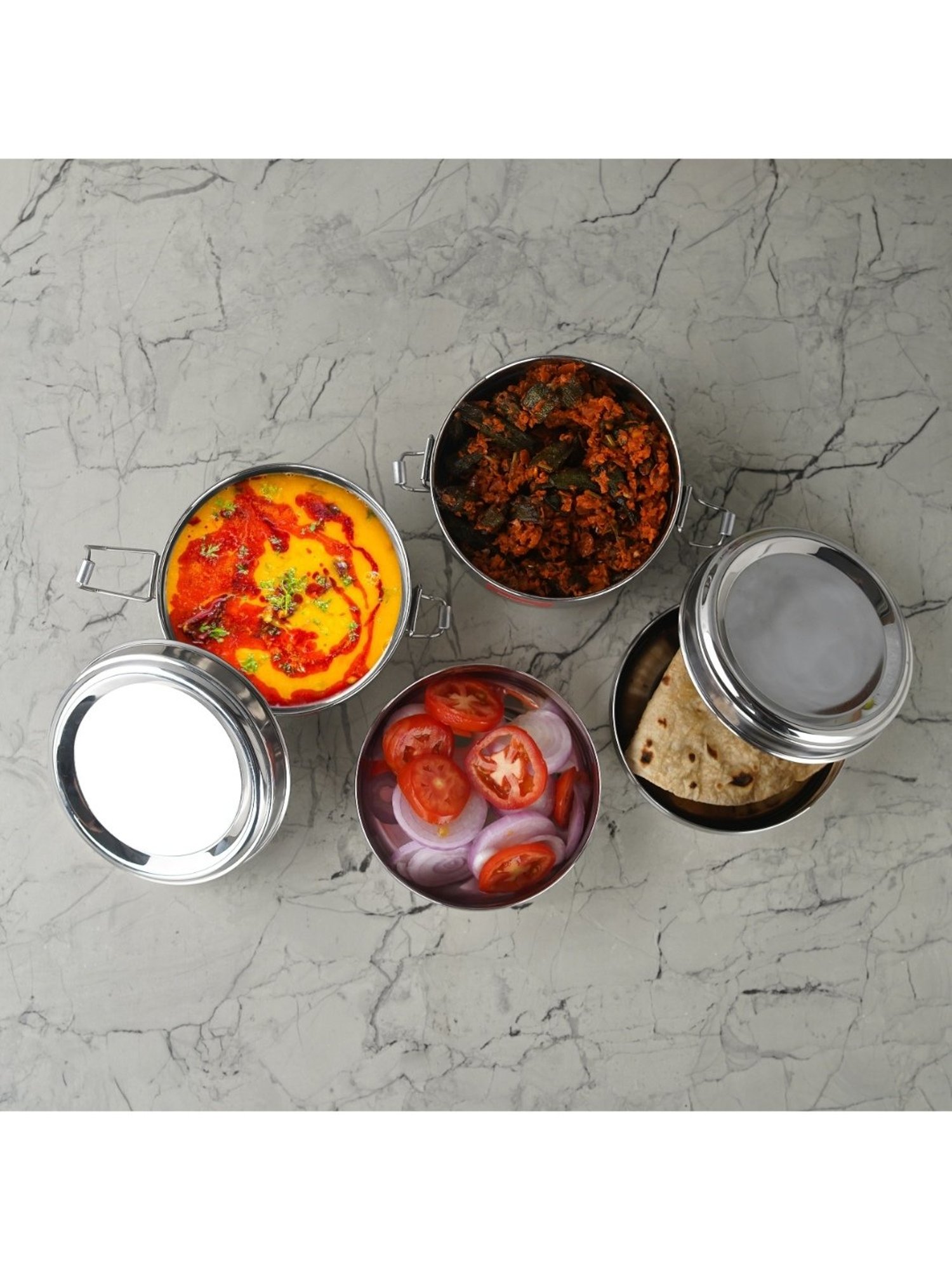 Sumeet S.S. Meal Pack Lunch Box/Tiffin Locking Clip, Set of 2Pc, 300ML each, 11.5cm Dia,