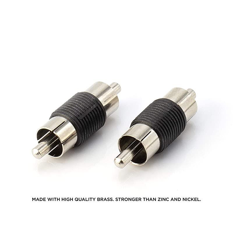 RCA Adapter Male to Male Coupler Extender Barrel Audio Video RCA Connectors for Audio Video SPDIF Subwoofer Phono Composite Component and More 10 Pack