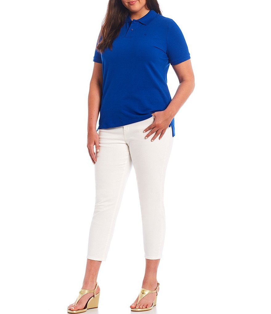 Lauren Ralph Lauren Plus Size Polo Neck Short Sleeve Pique Polo Shirt