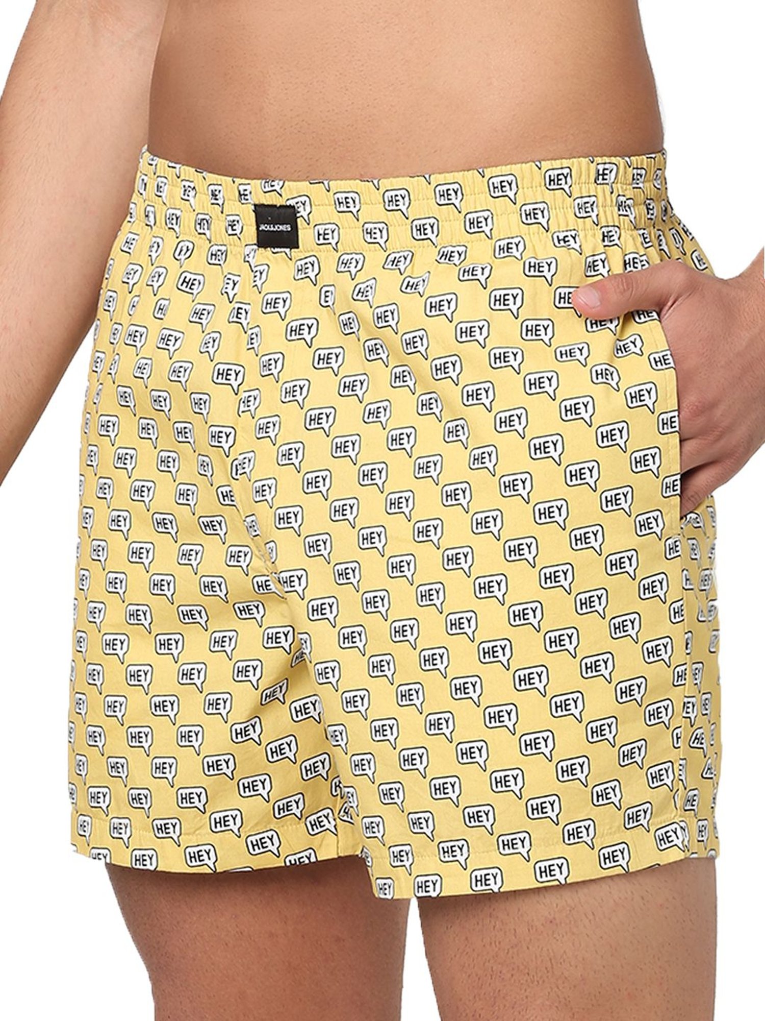 Jack & Jones Yellow Printed Boxers