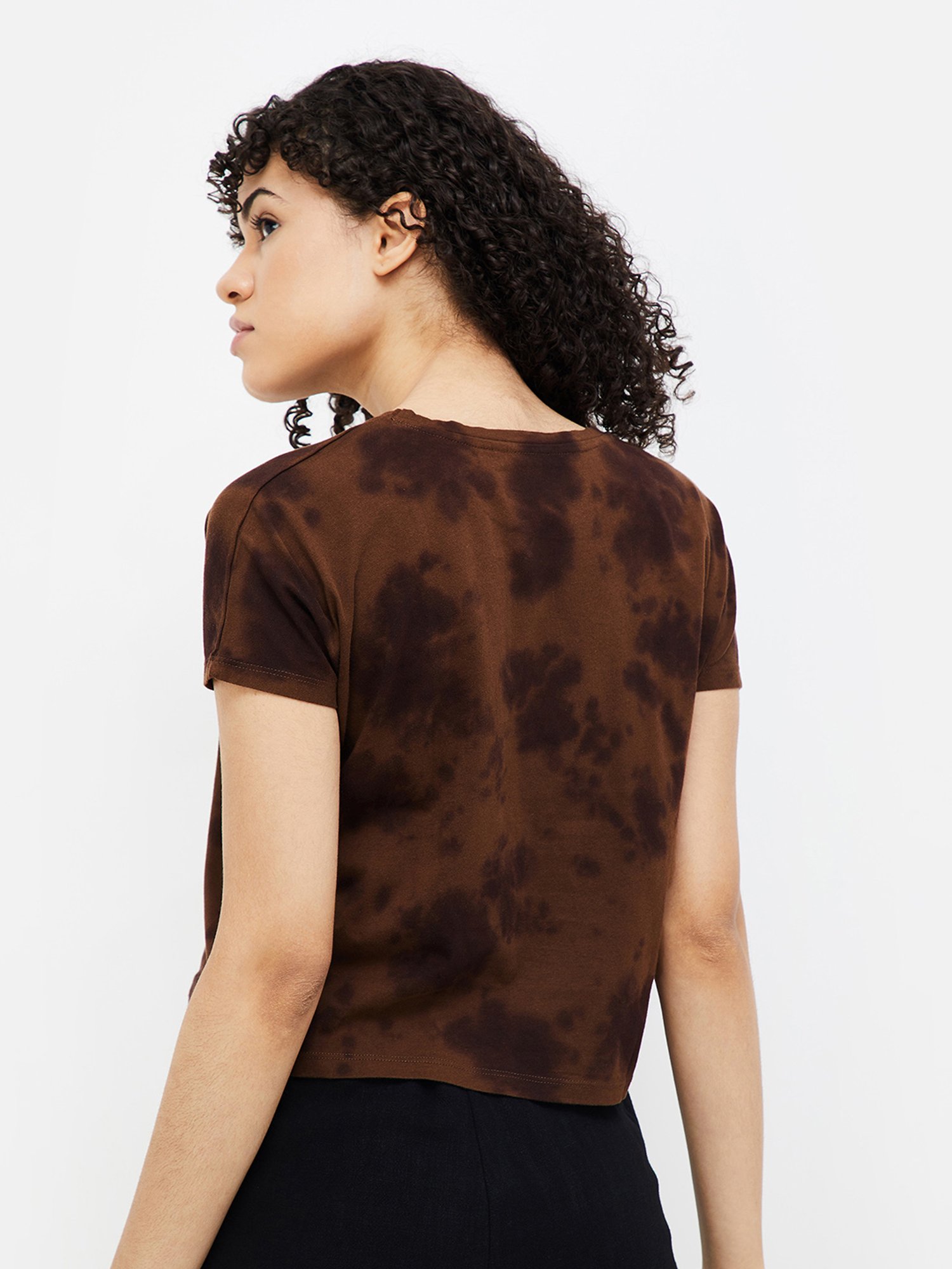 Ginger by Lifestyle Brown Cotton Graphic Print T-Shirt