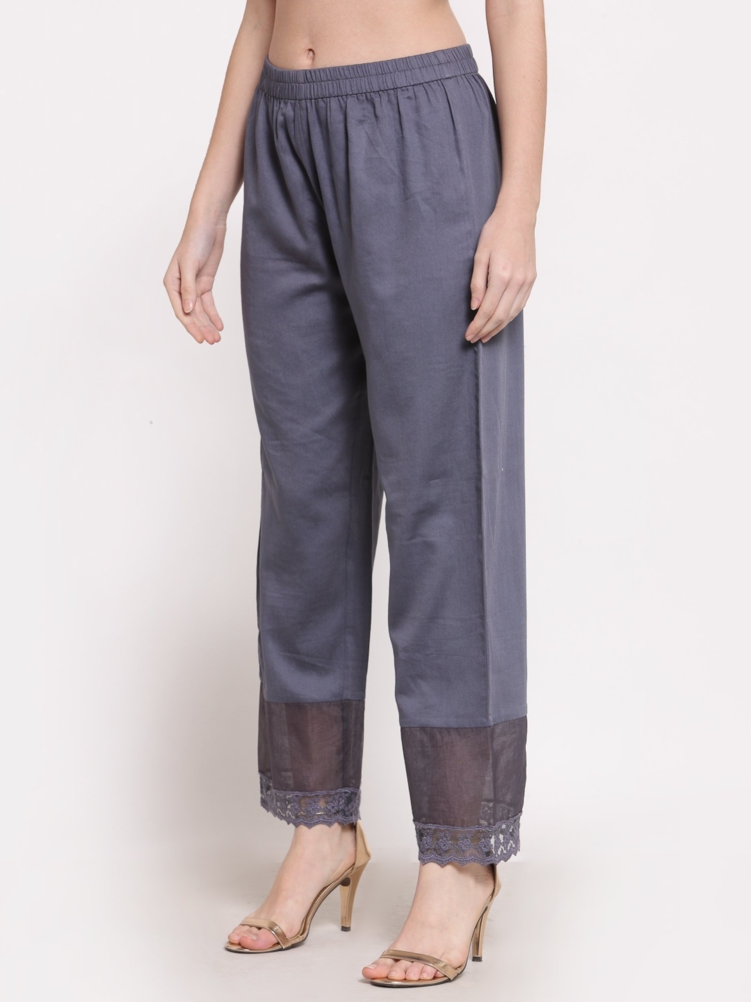 DART STUDIO Grey Relaxed Fit Palazzos