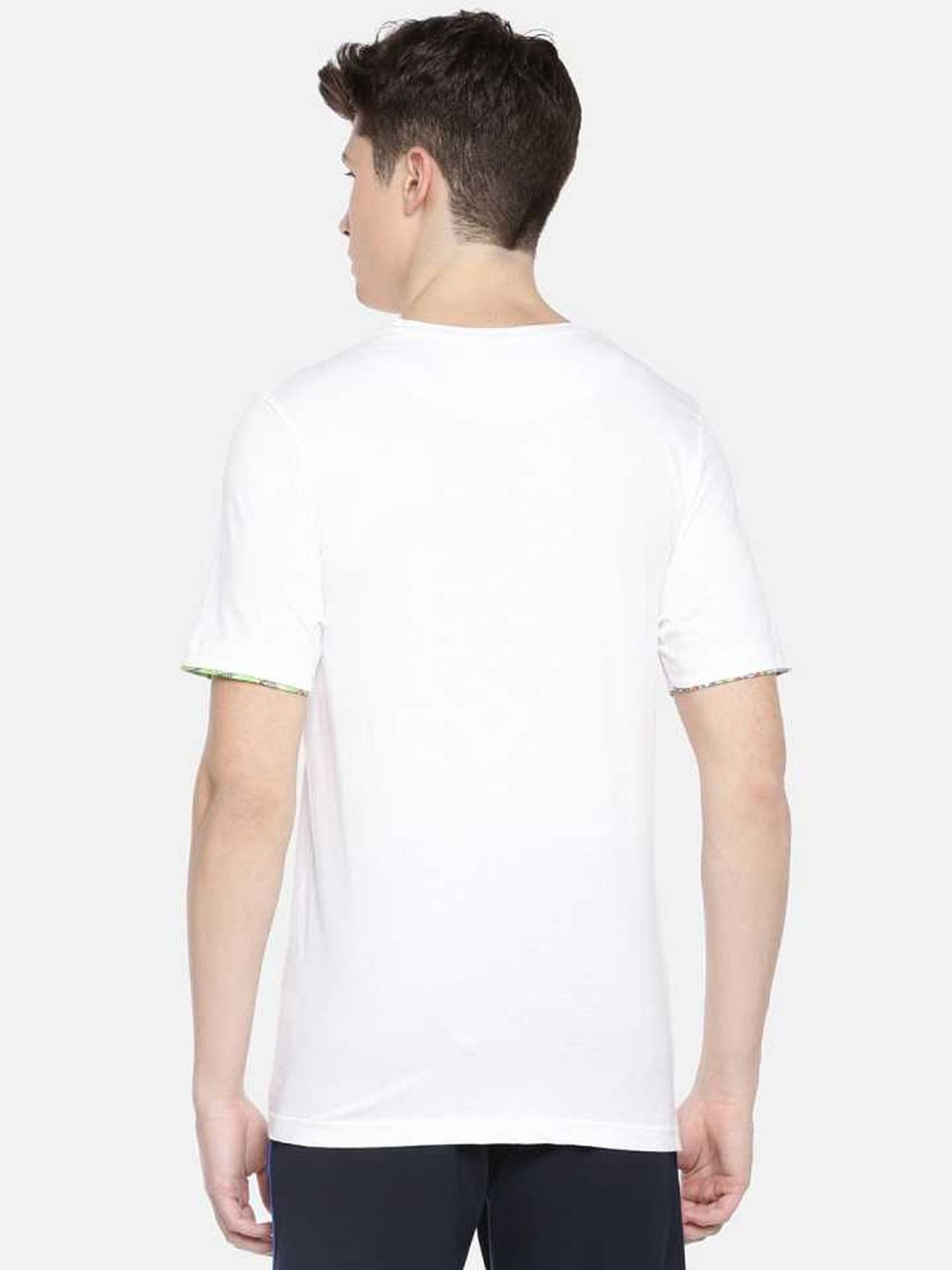 Dollar White Regular Fit Printed T-Shirt