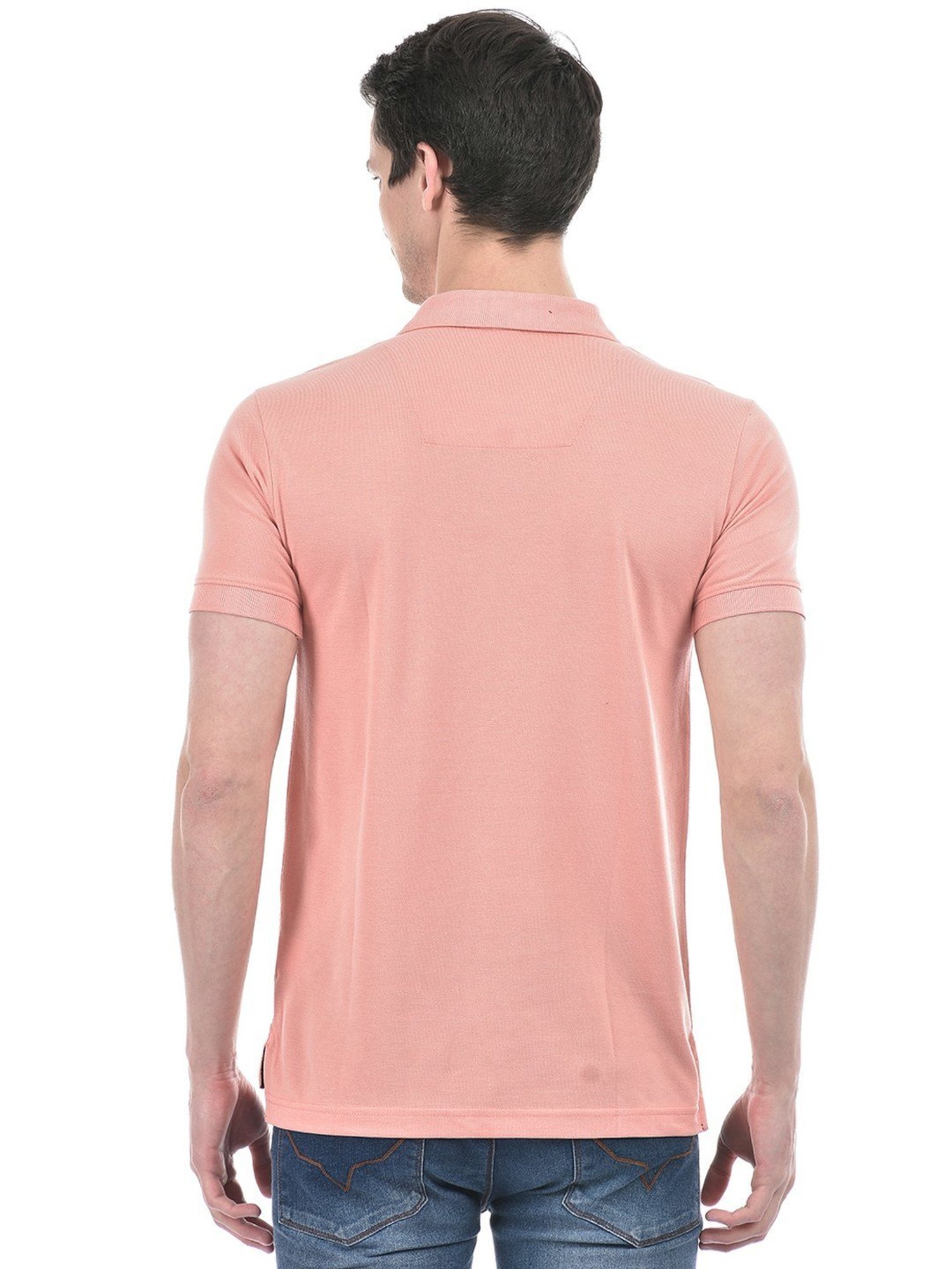 Numero Uno Dusty Pink Cotton Slim Fit Polo T-Shirt