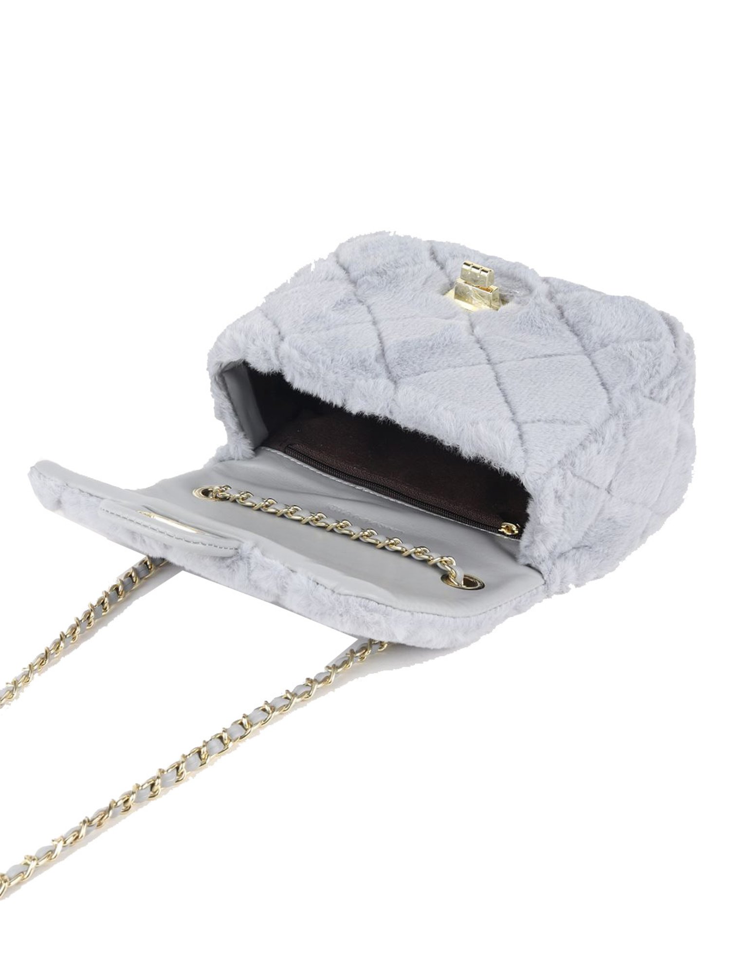 Odette Grey Synthetic Textured Sling Handbag