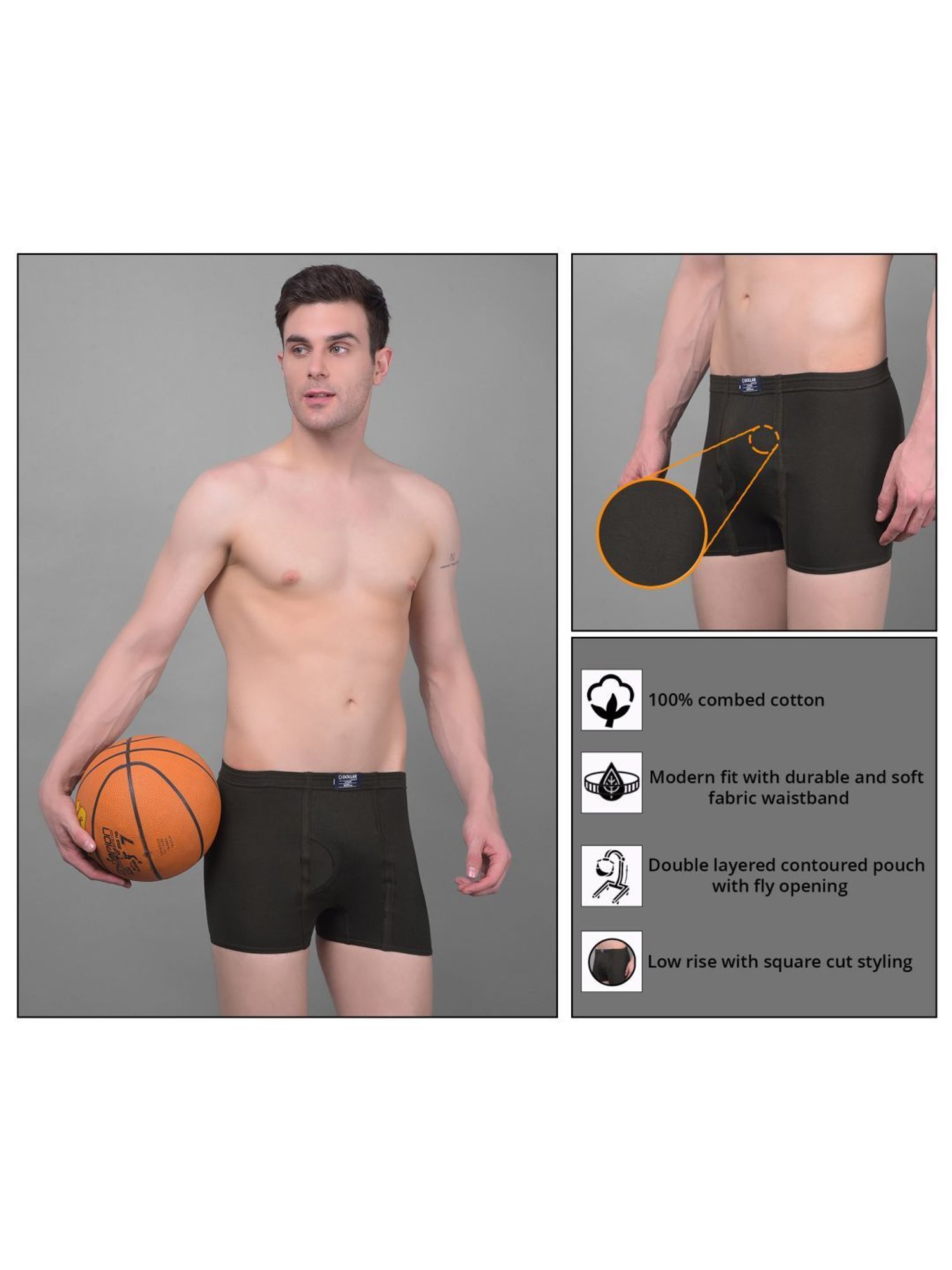 Columbia Charcoal Trunks - Pack of 3