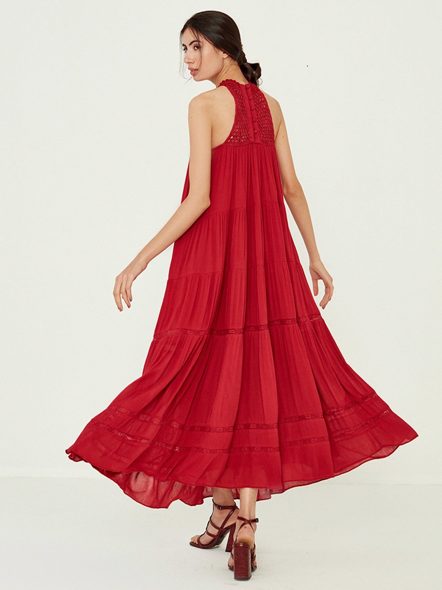 ANCESTRY Maroon Maxi Dress